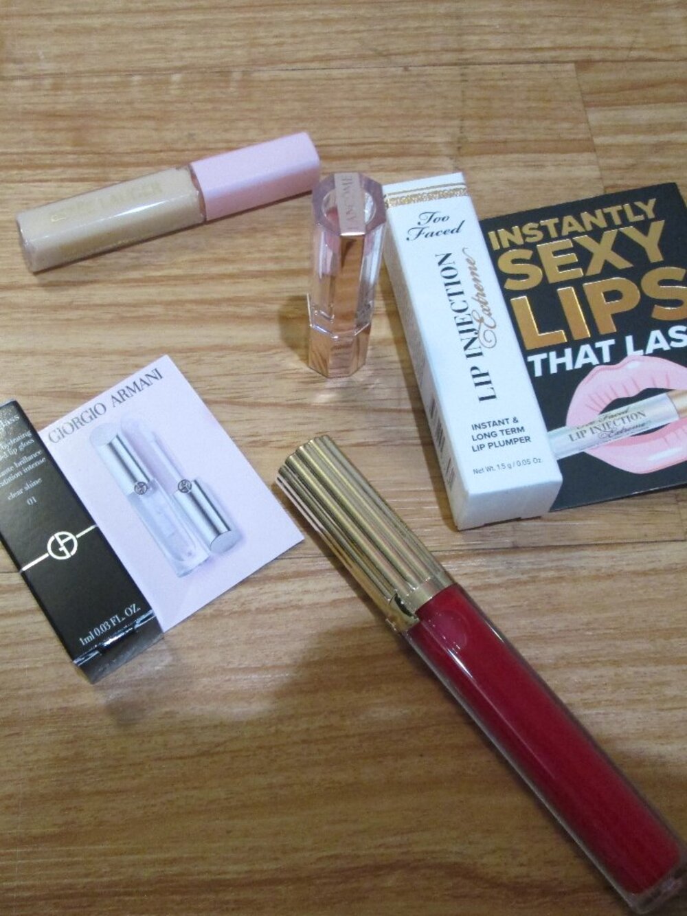 Lipstick,gloss Bundle  minis' 1 full size 5 products Armani,lancome,TF,Estee